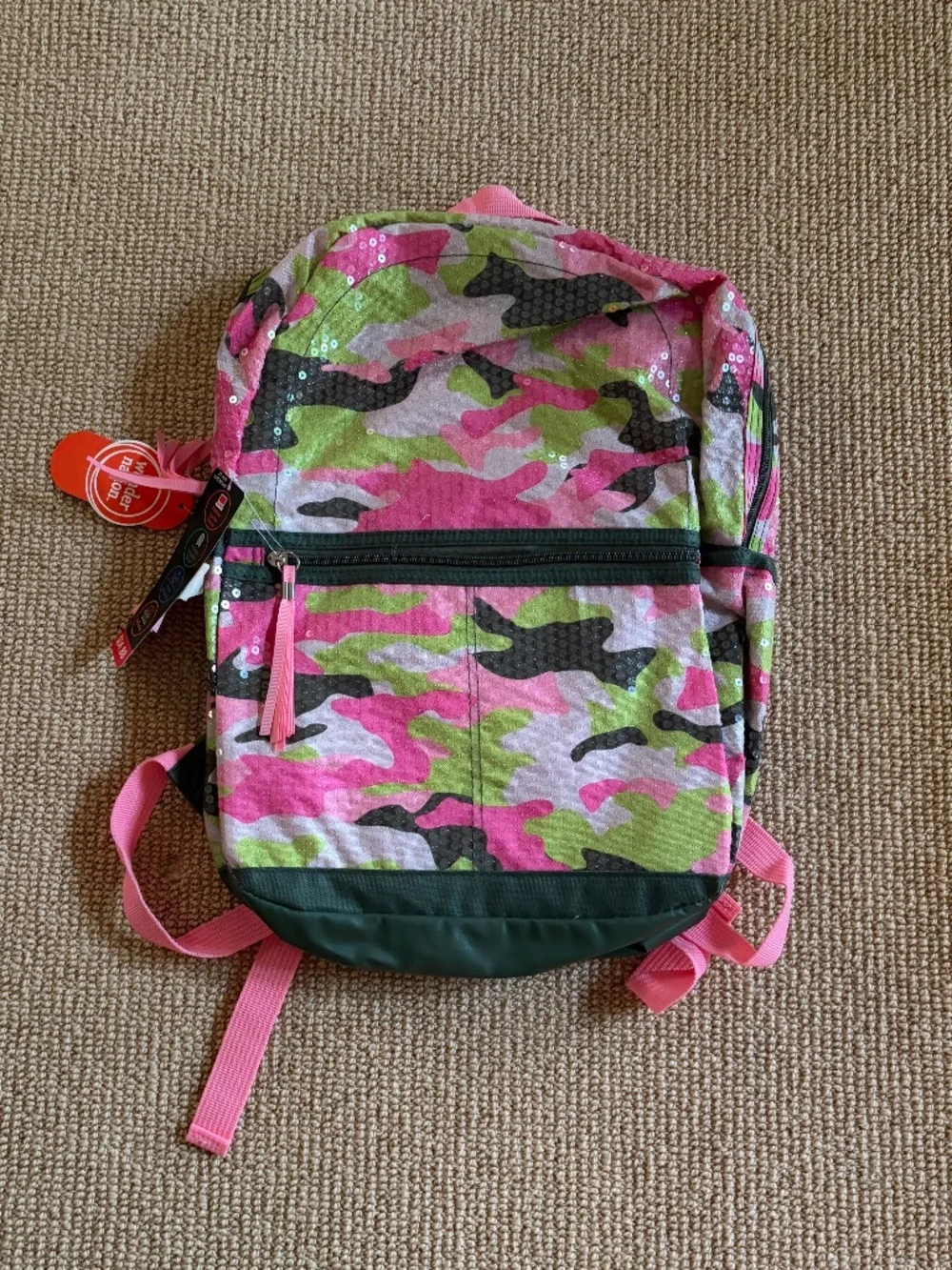Wonder Nation Pink Camo Sequin Backpack, NWT